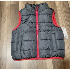 Jumping Beans gray/red puffer vest Toddler Size 2T